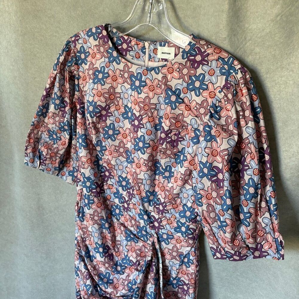 Aureum Bold Floral Sash Mini Cotton Dress Size Small NEW Cottagecore - Picture 3 of 11